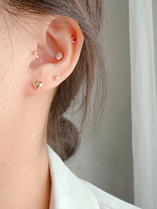 Pendientes de Oro Puro Coreano de 14K con Forma de Corazón de Durazno, Estilo Exquisito, Semi-3D, Lujo Ligero, para Mujer - Product Image 5