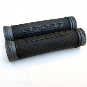 Poignées de guidon de vélo de sport 22,2 mm en caoutchouc souple antidérapant non imperméable pour VTT noir et gris - Product Image 1