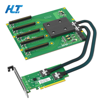 Kit d'extension de carte mère PCI-E4.0 GPU avec ports SFF-8654-8i, 5 canaux X16, mode de traversée, adaptateur multi-GPU pour serveur IA – En stock