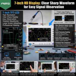 FNIRSI 1014D ออสซิลโลสโคปดิจิตอล 100MHz และเครื่องกำเนิดสัญญาณ 2-in-1 ชุดออสซิลโลสโคปแบบสองช่องสัญญาณสำหรับการทดสอบอุปกรณ์อิเล็กทรอนิกส์ - Product Image 3