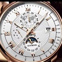 Nouvelle Montre Homme de Luxe Tendance, Étanche Lumineuse Sportive avec Date, Bracelet en Cuir 40mm, Montre-Bracelet à Quartz pour Homme