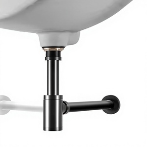 Ensemble <span class=keywords><strong>de</strong></span> siphon <span class=keywords><strong>de</strong></span> vidage pour lavabo <span class=keywords><strong>de</strong></span> salle <span class=keywords><strong>de</strong></span> bain d'hôtel en laiton invisible moderne, avec filtre écologique - Product Image 6