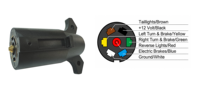 Nouvelle prise de remorque KLT-LITE USA à 7 broches avec écrou à vis, norme américaine 12V/24V, connecteur de câblage de remorque pour accessoires de camping-car