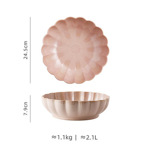 Chinese Household Food Salad Soup Bowl Poached Ceramic Large for Restaurant - Product Image 5