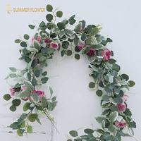 Fleurs artificielles rose pivoine plante rotin décoration murale intérieure et extérieure plafond mur suspendu fleurs vigne