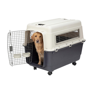 Cage de transport pour animaux de compagnie multifonctionnelle, respirante, anti-rayures, en plastique rigide, avec roulettes mobiles - Product Image 2
