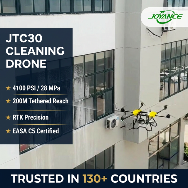Joyance Window Cleaning Drone 4100PSI High Pressure Washer for High Rise Building Facade Wall Cleaning UAV with RTK Positioning