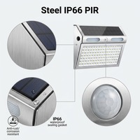 Lampe solaire murale extérieure OEM en gros, étanche IP65, avec détecteur de mouvement, en acier inoxydable, alimentée par l'énergie solaire, pour jardin
