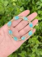Bracelet extensible en perles de verre colorées, fait main, pour femme, idéal pour l'été et le quotidien, vente en gros