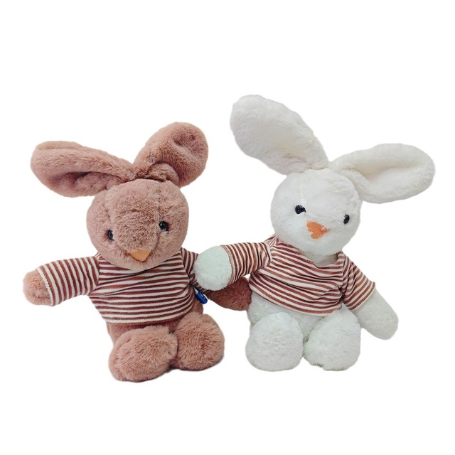 Wholesale Super Soft Plush Striped Bunny Toys & 8-inch Comforter Pillows Birthday Gifts for Kids & Children