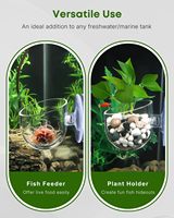 Tempat Tanaman Akuarium Plastik Transparan dengan Suction Cup, Dekorasi Aquascape, Pengumpan Cacing Merah untuk Ikan