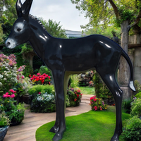 Sculpture d'âne et de mule réaliste-Statue d'animal de ferme en fibre de verre réaliste pour les stations de ranch et de campagne