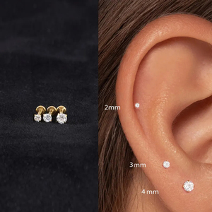 <span class=keywords><strong>Orecchini</strong></span> a lobo piatti in <span class=keywords><strong>argento</strong></span> sterling S925 con moissanite, da 2 mm a 7 mm, set completo con certificato e scheda nera - Product Image 5