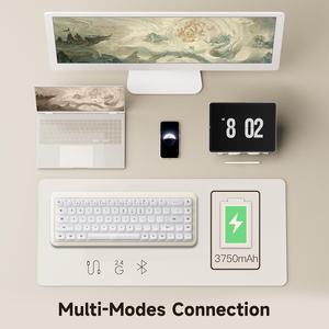 Clavier mécanique Akko YU01, touches transparentes, éclairage RGB, remplaçables à chaud, 2.4G//Filaires USB-C, 68 touches US, 3750mAh - Product Image 5