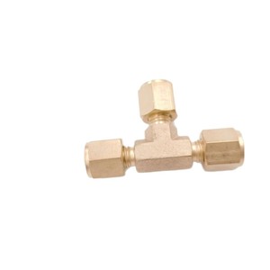 Brass <b>Tee</b> Fitting 3mm 1/8 Inch Bore Compression <b>Nut</b> Type For Laboratory Gas Path - Product Image 4