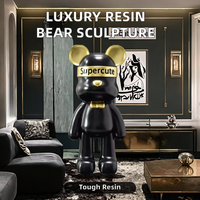 Statue d'ours en résine faite à la main et peinte à la main, sculpture artistique moderne de luxe pour la décoration intérieure, style européen, vente en gros