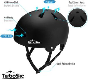 TurboSke Dropshipping 남녀공용 스케이트 보드 BMX 멀티 스포츠 헬멧 남성과 여성을위한 어린이 및 청소년 자전거 헬멧 - Product Image 3