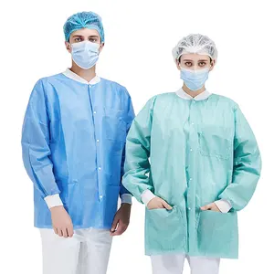 Giacca da laboratorio blu cappotto uniforme medica SMS monouso abbigliamento da lavoro ospedaliero