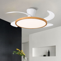 Ventilateur de plafond LED invisible rétractable avec télécommande, moteur BLDC DC, design silencieux, pour salon et chambre à coucher