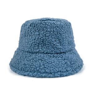 Unisex <strong>Winter</strong> Thick Warm Spliced 100% Polyester Fisherman's <strong>Hat</strong> Custom Logo <strong>Fluffy</strong> Plush Cycling Daily Bucket <strong>Hat</strong> - Product Image 2