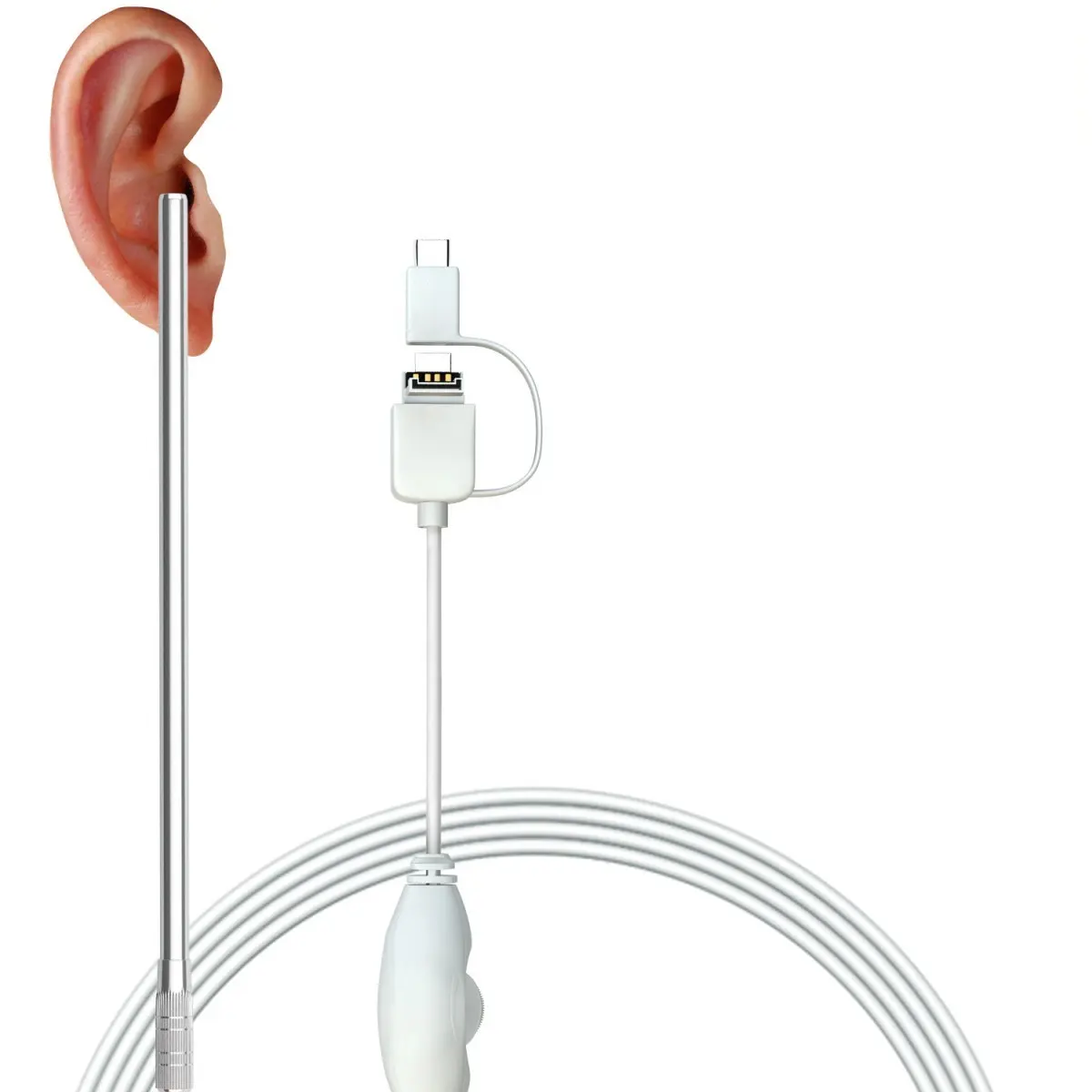 3-in-1 USB&Android&type-c ear pick cleaner edoscope camera HD Visual ear spoon inspection camera endoscopy mini otoscope