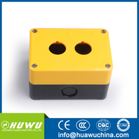 HUAWU XAL-j02 Boîtier de commutateur à bouton-poussoir étanche IP67 en plastique ABS électronique personnalisé à 1 trou avec courant maximal de 16A pour ascenseur
