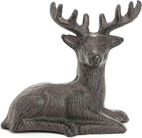 Décoration de jardin en fonte figurine de renne de Noël/statue de cerf de décoration de maison en fonte/wapiti couché antique en métal