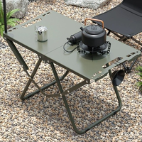Mesa Táctica Plegable para Exteriores, de Acero al Carbono, Ligera y Portátil, para Picnic, Camping y Actividades al Aire Libre