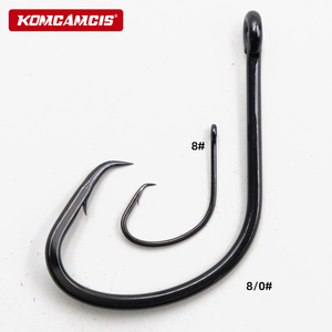 OEM 8 # -8/0 #   Hameçon circulaire en acier à haute teneur en carbone, type bec d'aigle, chromé noir, avec bande épaissie, pour eau douce et eau salée, pour la pêche au bar et au poisson-chat - Product Image 6
