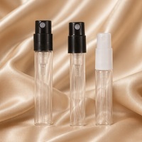 Flacon pulvérisateur en verre vide 3 ml rechargeable pour parfum avec pompe à brume fine noire, format voyage pour emballage cosmétique, vente en gros