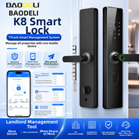 Serrure de porte intelligente antivol Tongtong TTLock pour portes en bois et en aluminium - Modèle géré par l'application Tuya K8, sécurité de classe C pour appartements