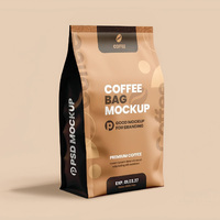 Sacs d'emballage de café vides de 5 lb, personnalisés OEM, imprimés numériquement, résistants aux perforations, avec soufflet latéral et valve, en feuille métallisée