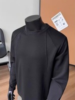 Heren Japan Stijl Regular Fit 100% Katoenen Gebreid Ademend T-Shirt Lange Mouwen Kraag Loszittend Zwart Grijs Wit Maatwerk