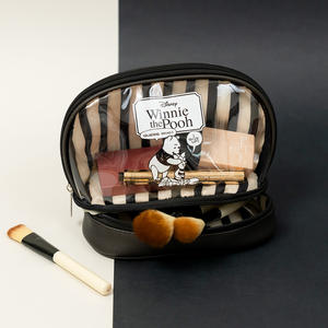 <b>Travel</b> Zipper Make Up <b>Toiletry</b> <b>Bag</b> Textured Double-Layered All-Purpose Cosmetic <b>Bag</b> - Product Image 2