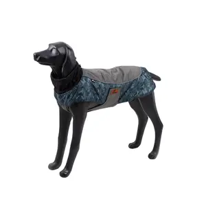 Giacca per cani invernale blu mimetico vestiti per animali domestici in cotone con fodera in pile abbigliamento