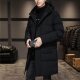 Veste d'hiver longue matelassée à capuche pour homme, personnalisable avec logo, en duvet, vente en gros