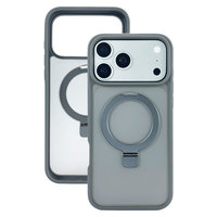 Étui de téléphone magnétique polyvalent en TPU et PC résistant aux chocs 360° °   Support rotatif en métal avec charge sans fil pour iPhone 15 Pro Max