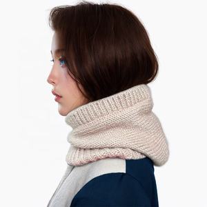 Classique côtelé tricoté capuche écharpe chapeau pour femmes filles épais résistant au froid cagoule <span class=keywords><strong>bonnet</strong></span> extérieur cyclisme cou sport pêche - Product Image 3