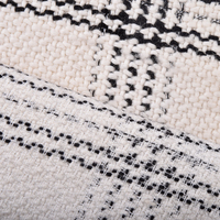 Tissu en tweed rayé noir et blanc teint en fil, tissé grossier texturé pour manteau, veste, blazer, costume, vêtements