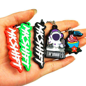 Custom Soft PVC Rubber Keychain 3D Embossed Logo Promotional Souvenir Key <b>Ring</b> with Metal Chain - Product Image 2