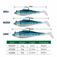 Umpan Lunak Berbobot Model Paddle Tail Shad Pre-rigged, Umpan Pancing Air Asin Lepas Pantai, Mata 3D Realistis untuk Ikan Kakap, Ikan Rockfish