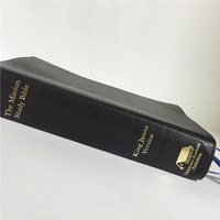 Offre Spéciale Bible anglaise à couverture rigide bleue personnalisée avec couverture plaquée or Usine de ruban de soie Impression en gros de papier et de carton