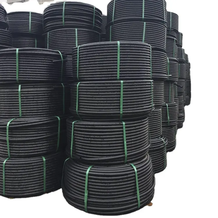 100M Poly Ống Thủy Lợi 2 Inch Hdpe Đen Ống Nước CuộN