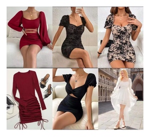 Nuovo abito estivo con stampa floreale a collo alto in vita stretto abbigliamento da donna in Stock - Product Image 1