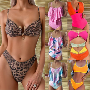Nuevo Conjunto de Bikini de 2 Piezas Sólido y Sexy para Mujer, Traje de Baño de Playa con Falda, Top Triángulo Halter y Tanga, Estilo Mixto - Product Image 2