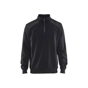 BLAKLADER - 335311589996S Sweat 2 tons demi-zip Noir/Gris moyen-EAN 7330509813959 WORK HOODIES - Product Image 1