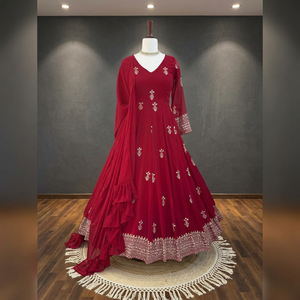 TENNECY Hermoso Conjunto de Pent y Dupatta de Gorgette con Nuevo Diseño de Moda para Mujer, Reversible, de Secado Rápido, Sin Arrugas, para Todas las Estaciones, para Bodas - Product Image 1