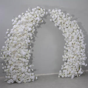 M-HOA057 Wholesale silk rose flower <b>arch</b> artificial silk horn flower <b>arch</b> luxury flower <b>arch</b> backdrop for <b>wedding</b> decorations - Product Image 5