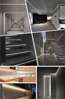 Mini profil LED moderne ultra-mince pour l'installation d'éclairage linéaire encastré et en saillie pour armoires et cuisines