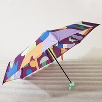 Petit parapluie de poche numérique personnalisé, entièrement imprimé, mini, pliable, manuel, protection solaire, résistant aux UV, facile à transporter, avec armature en tube de fer et baleines en alliage